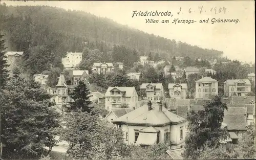 Ak Friedrichroda im Thüringer Wald, Villen am Herzogs- und Grünenweg