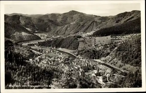 Ak Wolfach im Schwarzwald, Panorama vom Frauenköpfle, Ort