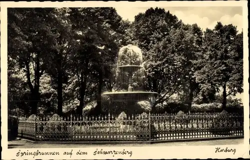 Ak Hamburg Harburg, Springbrunnen auf dem Schwarzenberg