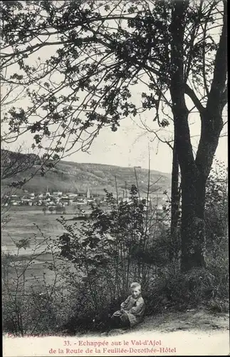 Ak Vosges Frankreich, Echappee sur le Val d'Ajol de la Route de la Feuillee Dorothee Hotel
