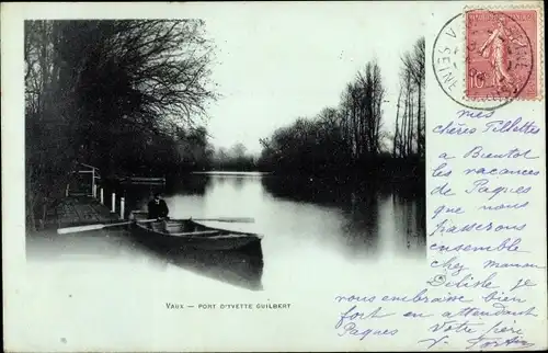 Ak Vaux sur Seine Yvelines, Port d'Yvette Guilbert