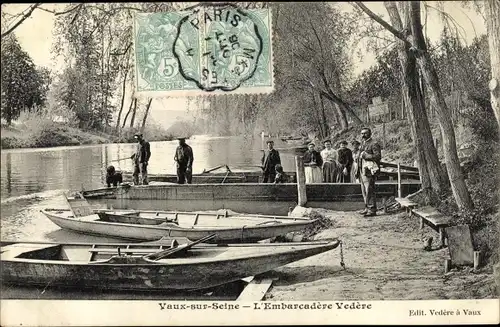 Ak Vaux sur Seine Yvelines, L'Embarcadere Vedere