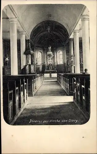 Foto Ak Sivry sur Meuse Lothringen, Inneres der Kirche