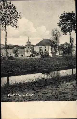 Ak Vilosnes sur Meuse Lothringen Meuse, Blick auf den Ort