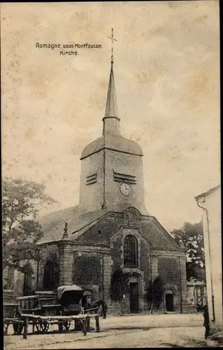 Ak Romagne sous Montfaucon Lothringen Meuse, Kirche