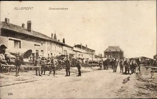 Ak Allamont Meurthe et Moselle, Straßenleben