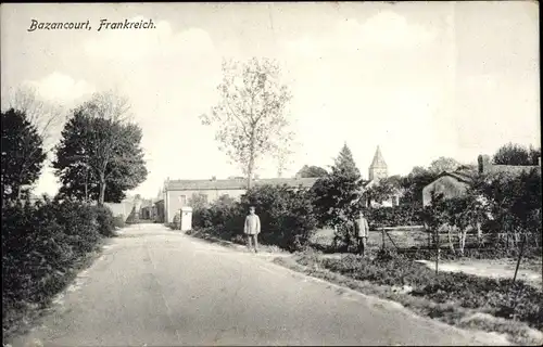 Ak Bazancourt Marne, Straßenpartie