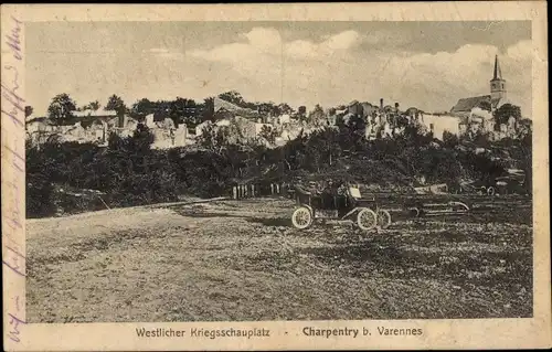 Ak Charpentry Varennes Meuse, Blick auf den Ort, Westlicher Kriegsschauplatz
