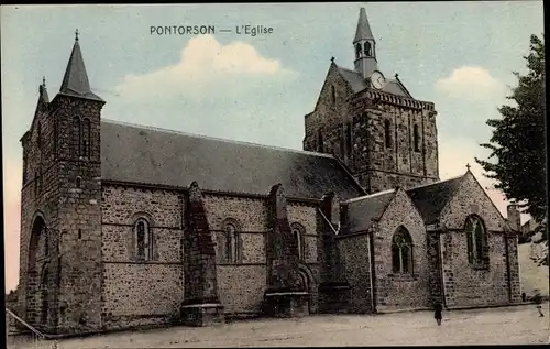 Ak Pontorson Manche, L'Eglise