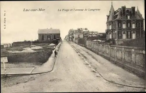 Ak Luc sur Mer Calvados, La Plage et l'avenue de Langrune