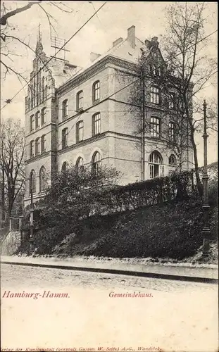 Ak Hamburg Mitte Hamm, Gemeindehaus, Straßenpartie