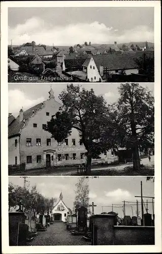 Ak Langenbruck Reichertshofen in Oberbayern, Bäckerei und Kolonialwaren Alois Aicher, Friedhof