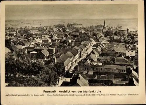 Ak Pasewalk in Mecklenburg Vorpommern, Panorama von der Marienkirche