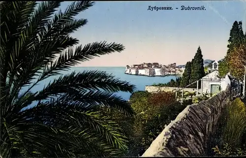 Ak Dubrovnik Kroatien, Fernblick zum Ort