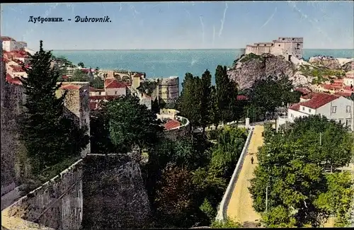 Ak Dubrovnik Kroatien, Teilansicht der Stadt