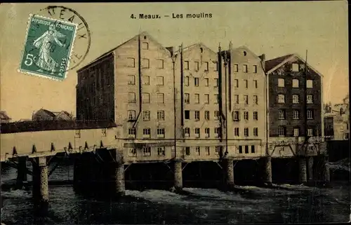 Ak Meaux Seine et Marne, Les moulins