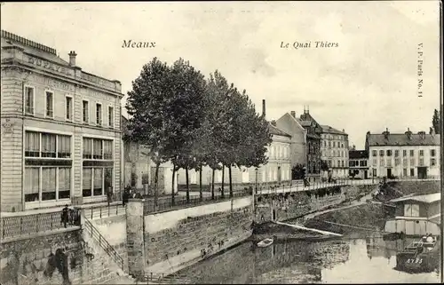 Ak Meaux Seine et Marne, Le Quai Thiers