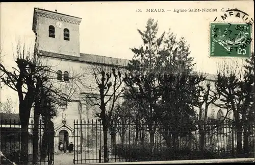 Ak Meaux Seine et Marne, Eglise Saint Nicolas