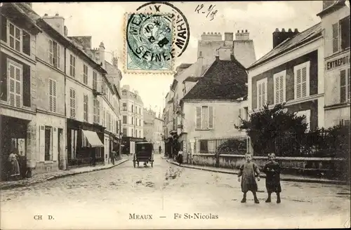 Ak Meaux Seine et Marne, Faubourg Saint Nicolas