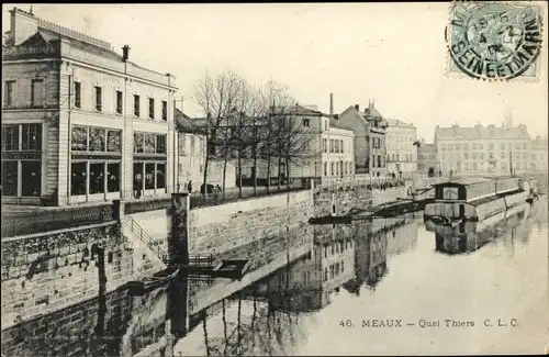 Ak Meaux Seine et Marne, Quai Thiers