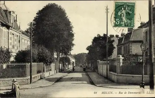Ak Melun Seine et Marne, Rue de Dammarie