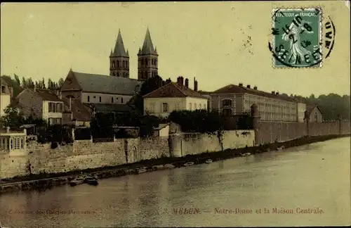 Ak Melun Seine et Marne, Notre Dame et la Maison Centrale