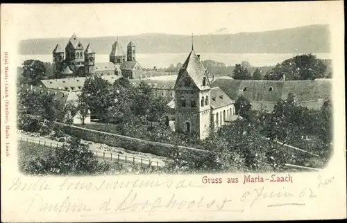 Relief Ak Glees in der Eifel, Kloster Maria Laach am Laacher See