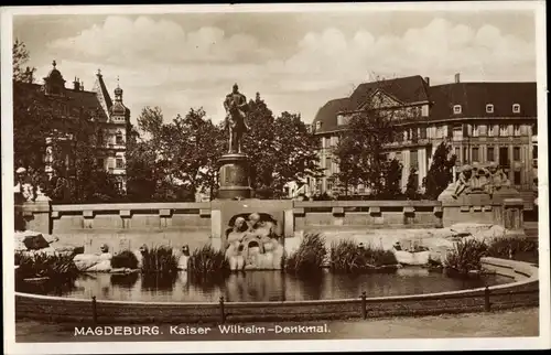 Ak Magdeburg an der Elbe, Kaiser Wilhelm Denkmal