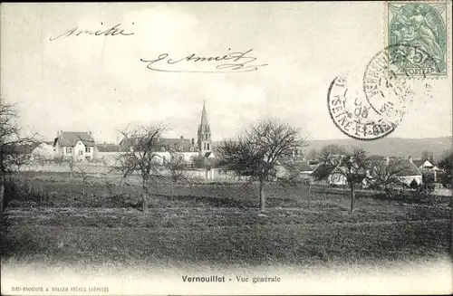 Ak Vernouillet Yvelines, Vue générale, Eglise