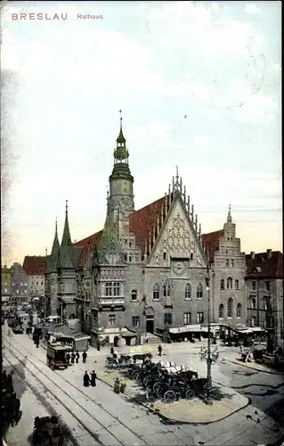 Ak Wrocław Breslau Schlesien, Rathaus