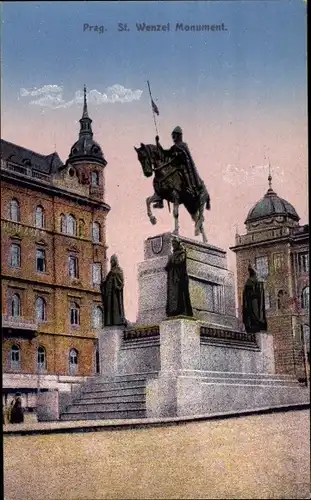 Ak Praha Prag Tschechien, St. Wenzel Monument
