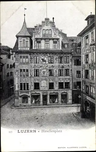 Ak Luzern Stadt Schweiz, Hirschenplatz