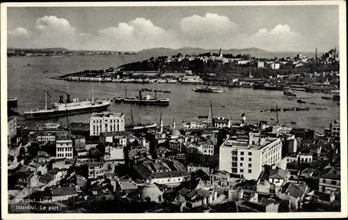 Ak Konstantinopel Istanbul Türkei, Hafen, Dampfer