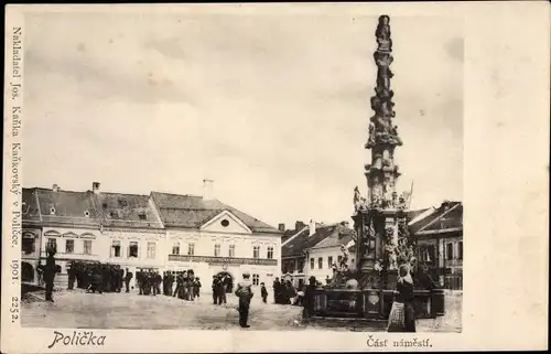 Ak Polička Politschka Region Pardubice, Cast namesti