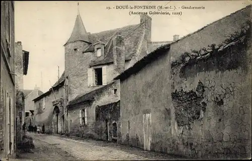 Ak Doué la Fontaine Maine et Loire, Gendarmerie, Ancienne Goberderie