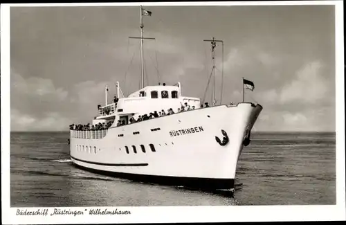 Ak Nordseebad Wilhelmshaven, Bäderschiff Rüstringen, Reederei Jade-Seebäderdienst