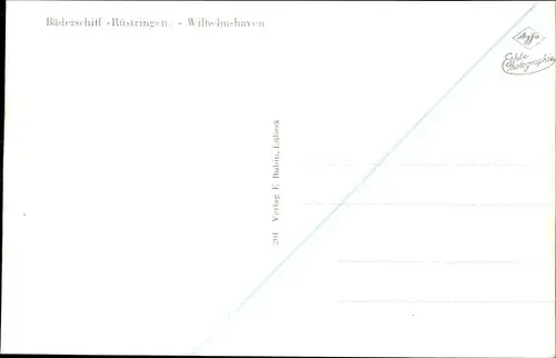 Ak Dampfer Rüstringen, Seebäderdienst, Reederei Jade-Seebäderdienst, Wilhelmshaven