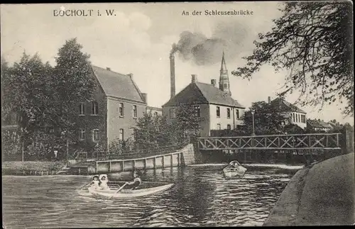 Ak Bocholt im Münsterland, Schleusenbrücke