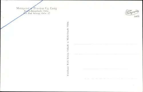 Ak Kirchbrombach Brombachtal Odenwald, Siedlung, Anlage, Metzgerei, Pension Gg. Emig