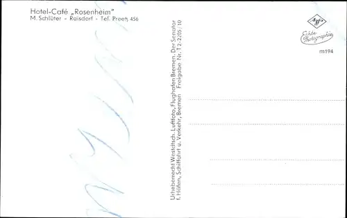 Ak Raisdorf Schwentinental Schleswig Holstein, Hotel Rosenheim