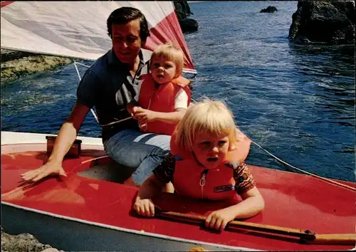 Ak Claus von Amsberg, Prinz Johan Friso, Prinz Constantijn, Porto Ercole 1972