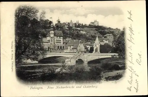 Ak Tübingen am Neckar, Neue Neckarbrücke, Oesterberg