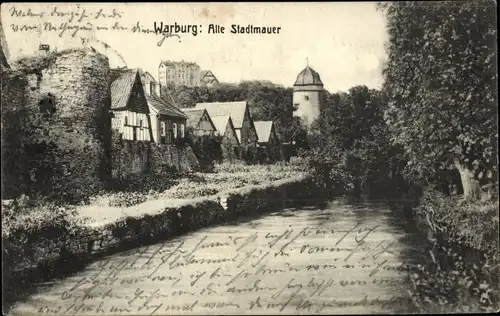 Ak Warburg in Westfalen, Alte Stadtmauer