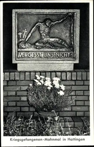 Ak Hattingen an der Ruhr, Kriegsgefangenen Mahnmal, errichtet 1952, Verband der Heimkehrer