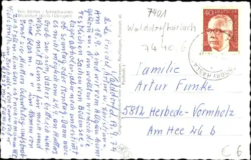 Ak Walddorf Walddorfhäslach in Württemberg, Pfarrhaus, Kirche, Vereinshaus C. V. J. M.