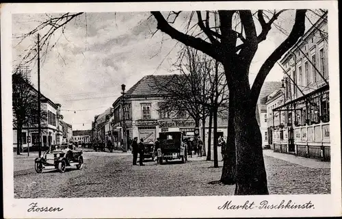 Ak Zossen in Brandenburg, Markt, Puschkinstraße, Auto