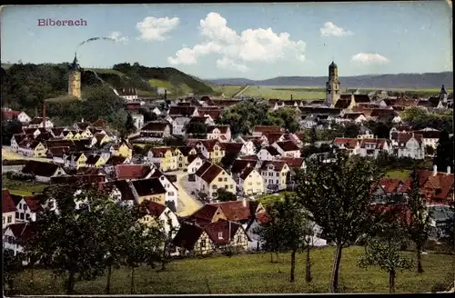 Ak Biberach an der Riß in Oberschwaben, Totalansicht der Ortschaft