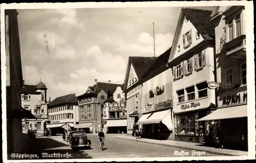 Ak Göppingen in Württemberg, Kaffee Fezer, Marktstraße, Auto
