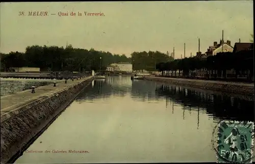 Ak Melun Seine et Marne, Quai de la Verrerie