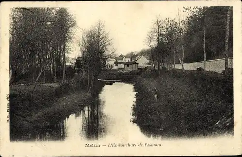 Ak Melun Seine et Marne, L'Embouchure de l'Almont